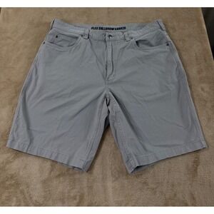 Duluth Trading Co Flex Ballroom Khakis Shorts Mens 40 Gray Relaxed Fit 11" EUC